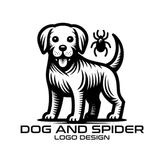 Vektor logo-design von dog und spider vector