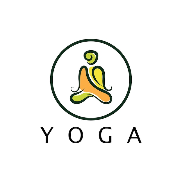 Logo-design von menschen, die yoga-symbol-symbol-illustrationsvektor machen