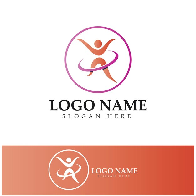 Logo-design von menschen, die yoga-symbol-symbol-illustrationsvektor machen