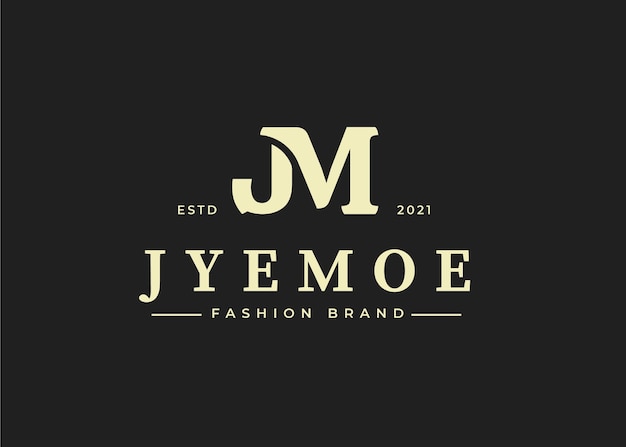 Logo-Design-Vorlage für den Anfangsbuchstaben jm, Vektorillustrationen
