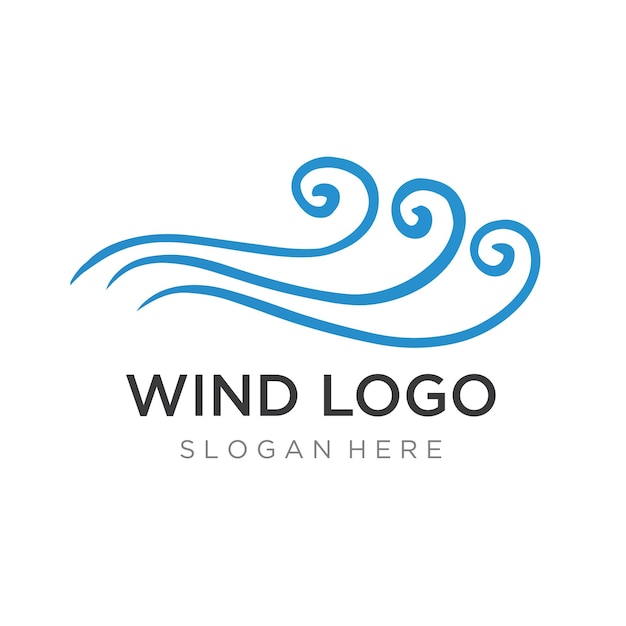 Vektor logo-design-vorlage wellenelement kreativer wind oder luftlogo für geschäftliche web-klimaanlage