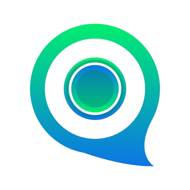 Logo-Design-Vorlagensymbol für Münz-Chat-Farbverlauf