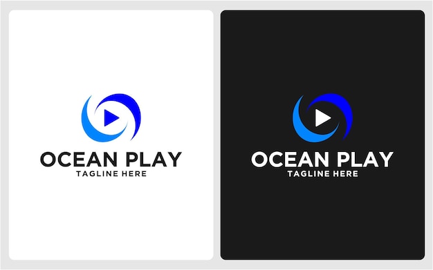 Logo-design wave and play abstract modern 1