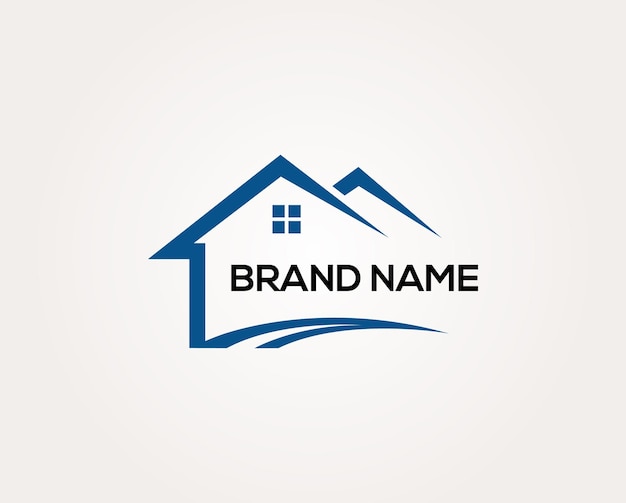 Logo-designillustration für immobilien und überdachungen