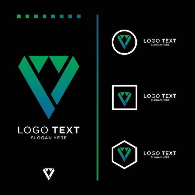 Logo-designschablonenelemente des buchstaben v