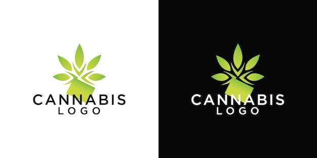 Logo-designvorlage für cannabisblätter