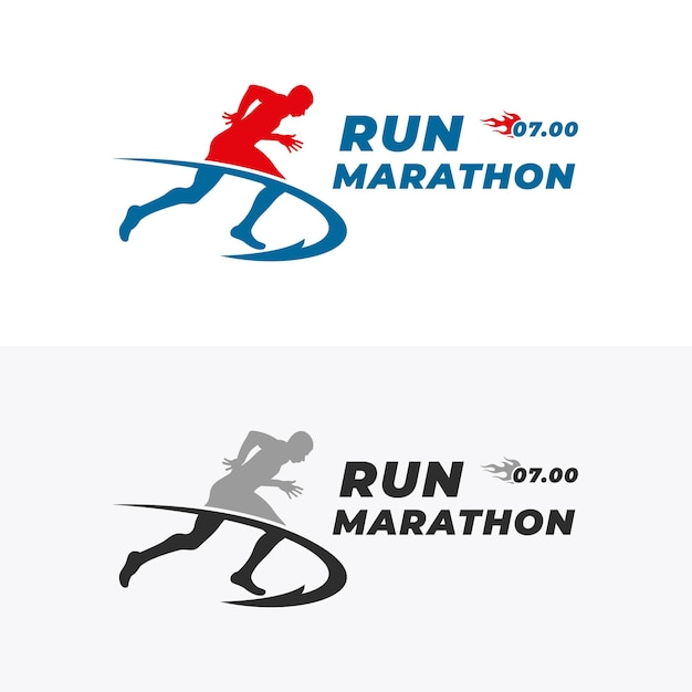 Logo-designvorlage für laufen und marathon