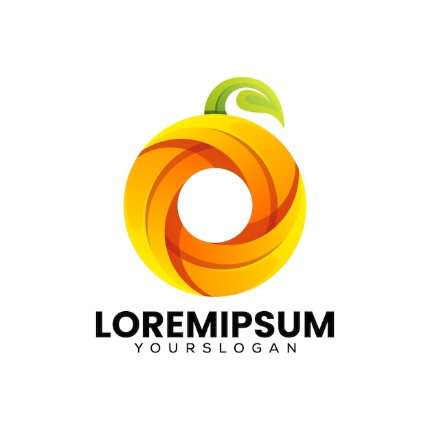 Logo-designvorlage mit orangefarbenem farbverlauf