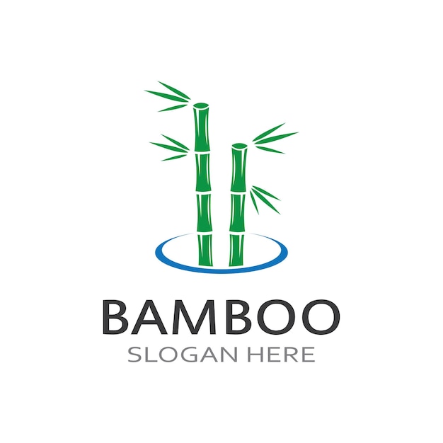 Logo einer bambuspflanze oder einer art hohlpflanze unter verwendung eines modernen illustrationsgeschäftsvektor-konzeptdesigns
