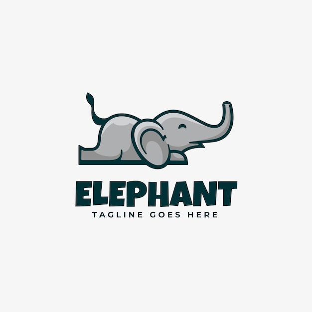 Logo elefant maskottchen cartoon style.