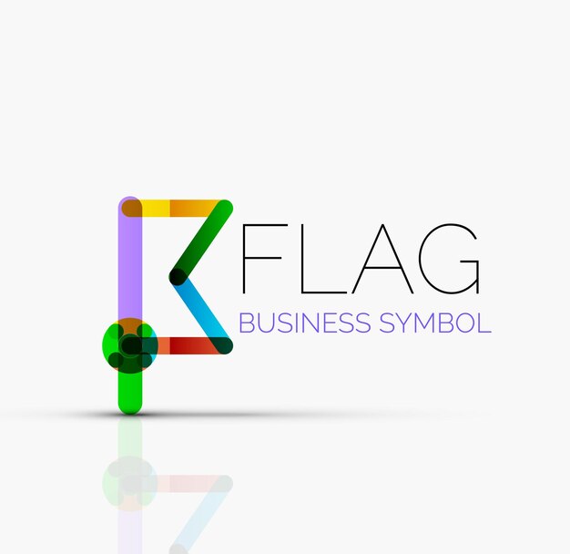 Logo-flagge abstrakte lineare geometrische geschäftsikone