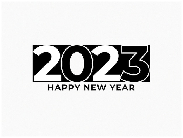 Logo frohes neues jahr 2023 text typografie design muster vektor illustration business tagebuch hintergrund