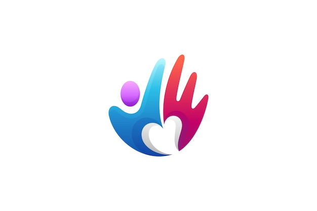 Logo für die Handpflege von Kindern Kinder lieben das Vektorsymbol