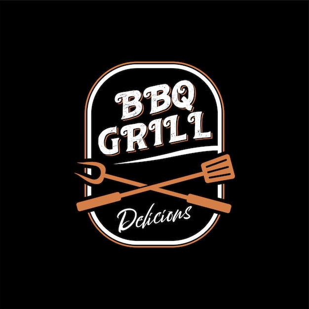 Logo für ein Grillrestaurant im Vintage-Stil