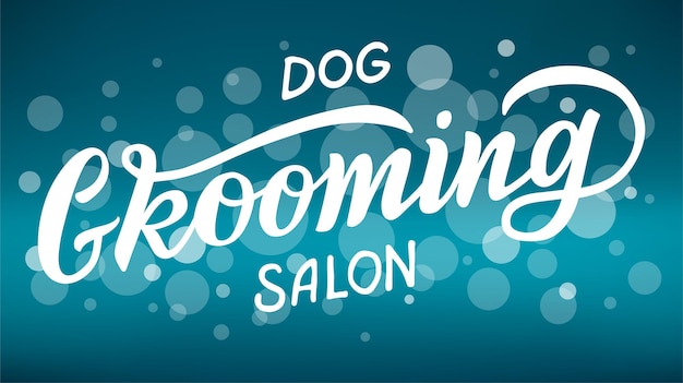 Logo für Hundefriseursalon, Hundestyling- und -pflegegeschäft für Haustiere Vektorillustration