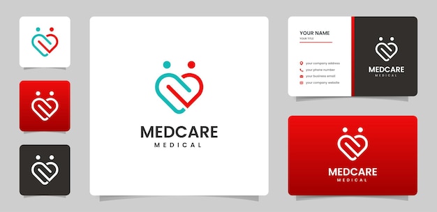 Logo für medizinische versorgung krankenhaus- oder kliniklogo mit herzsymbol perfekt für gesundes logo