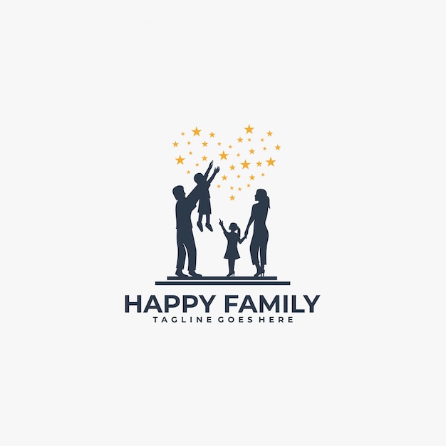 Vektor logo glückliche familie silhouette