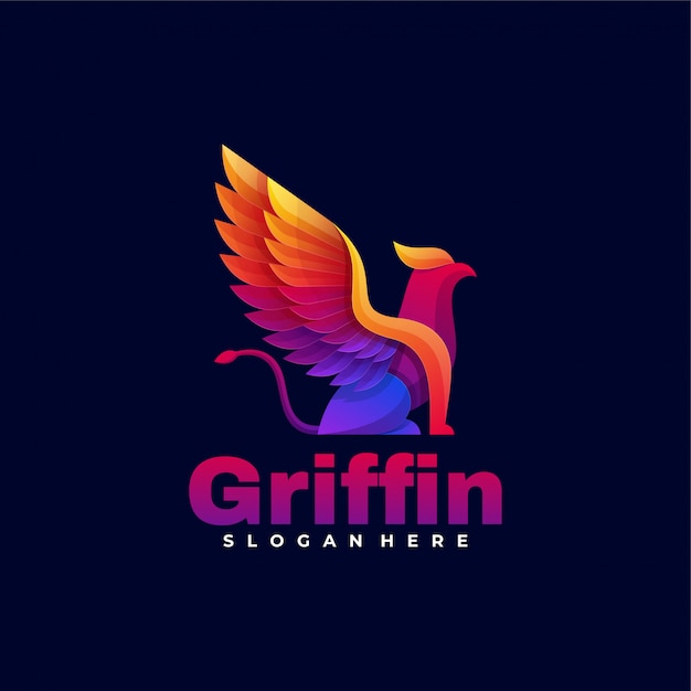 Logo griffin farbverlauf bunter stil.