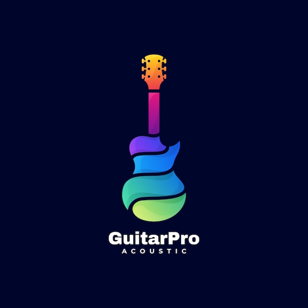 Logo guitar pro farbverlauf bunter stil.