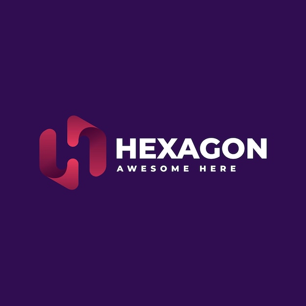 Logo hexagon farbverlauf bunter stil