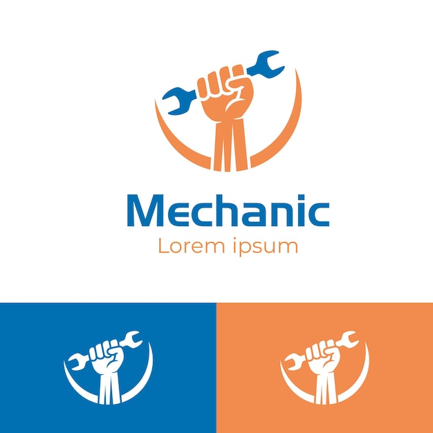 Vektor logo-icon-design für professionelle praktische dienstleistungen mit handschlüssel