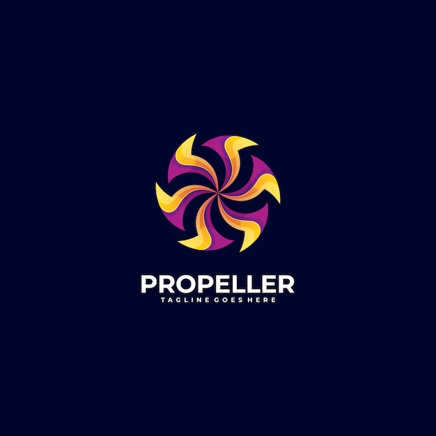 Logo illustration abstrakter propeller farbverlauf bunter stil.