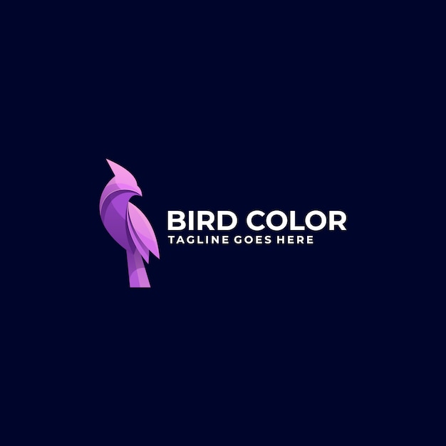 Logo Illustration Bird Gradient Bunter Stil.