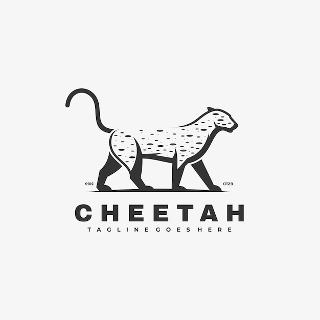 Logo illustration cheetah simple mascot style