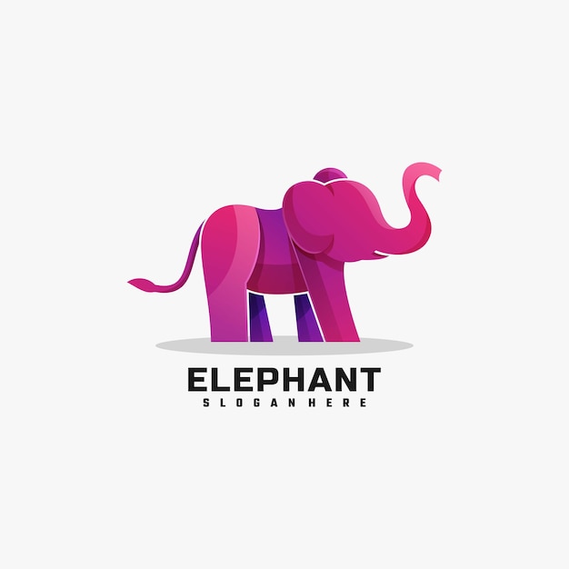 Logo illustration elephant gradient bunter stil.