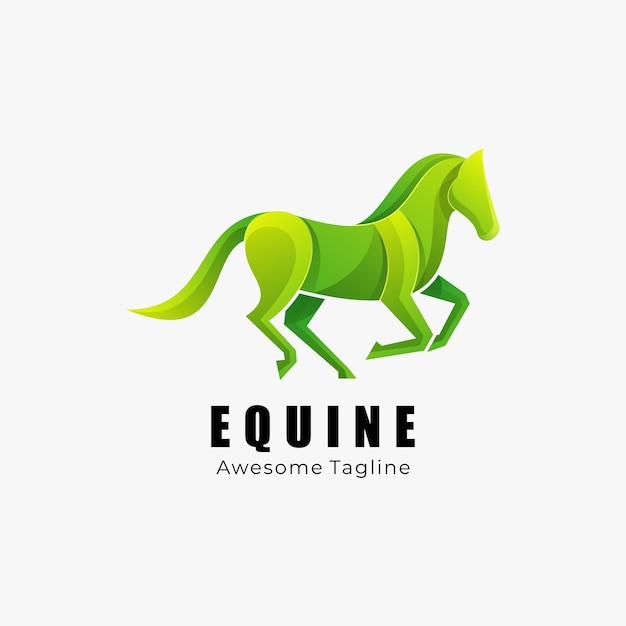 Logo illustration equine gradient bunter stil.