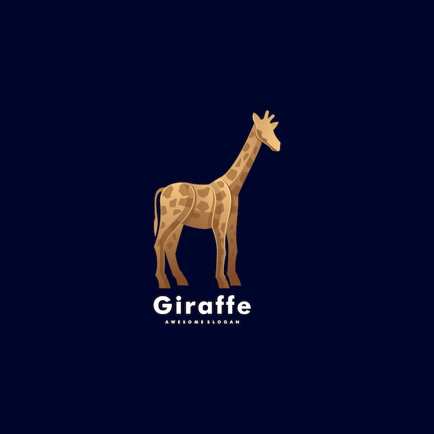 Logo illustration giraffe farbverlauf bunter stil.