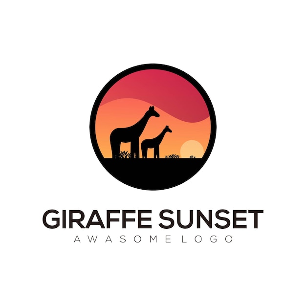 Logo illustration giraffe farbverlauf bunter stil