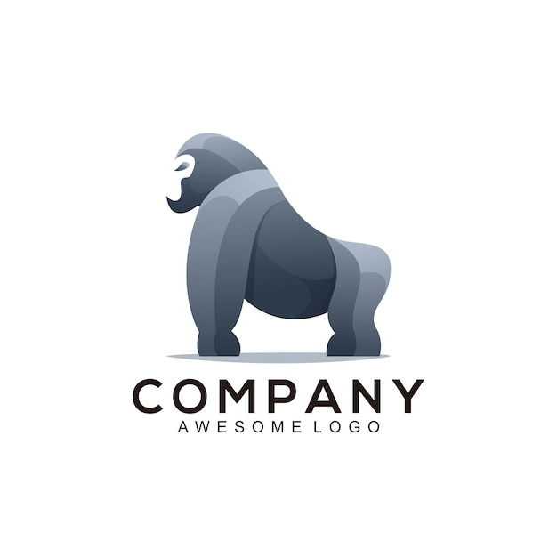 Logo illustration gorilla farbverlauf bunter stil