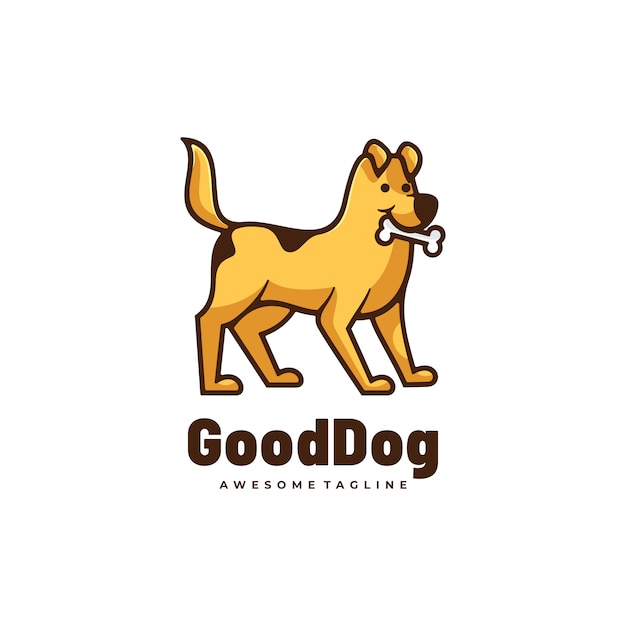 Logo illustration guter hund einfacher maskottchen-stil.