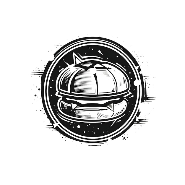 Logo-illustration hamburger schwarze umrisse auf weißem hintergrund