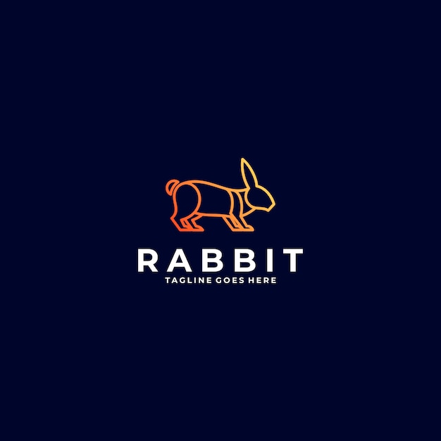 Logo illustration kaninchen gradient line art style.