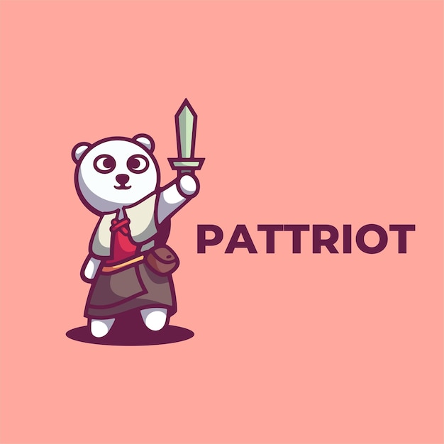 Logo illustration patriot maskottchen cartoon style.