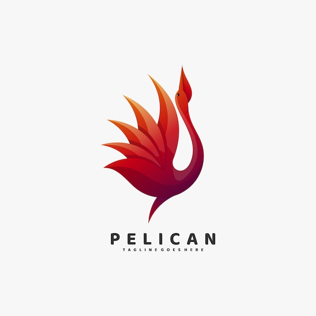 Logo illustration pelican gradient bunter stil.