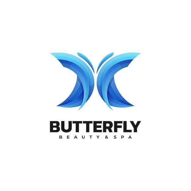 Logo illustration schmetterling farbverlauf bunter stil.