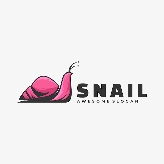 Logo illustration schnecke einfacher maskottchen-stil.