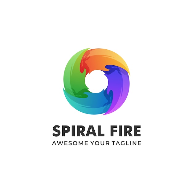 Logo illustration spiral fire gradient bunt