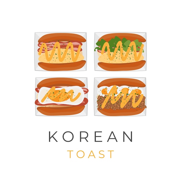 Logo-illustration von verschiedenen koreanischen toasts