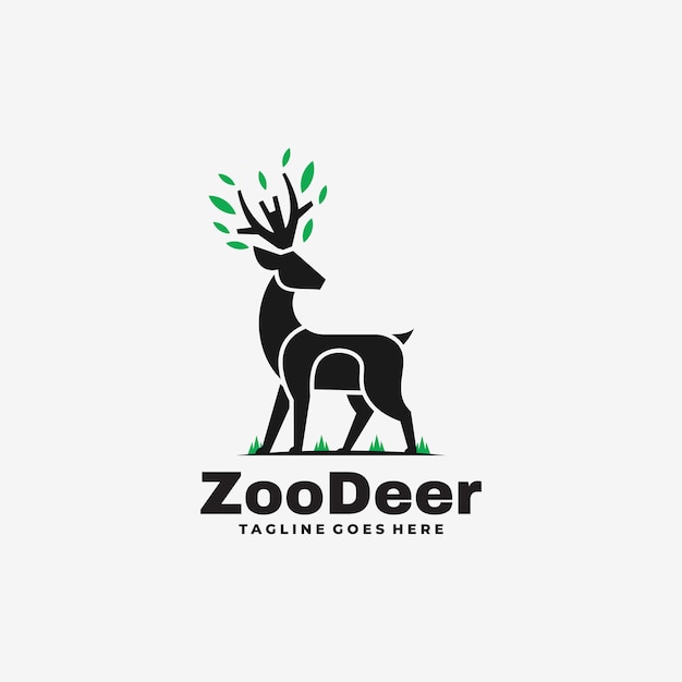 Vektor logo illustration zoo deer silhouette style.