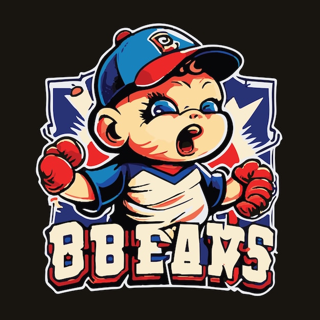 Vektor logo im comic-stil für ein baseballteam