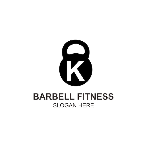 Vektor logo k langhantel fitness-design