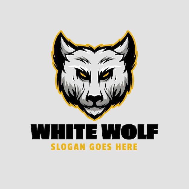 Logo-kopf des wütenden wolfs