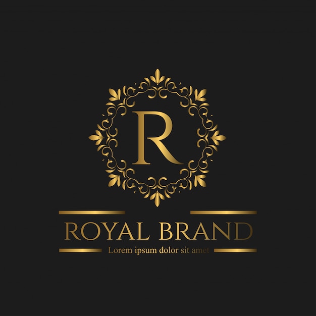Logo luxury mit goldener farbe