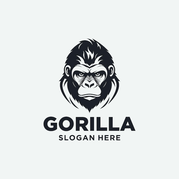 Vektor logo mit dem kopf eines gorillas
