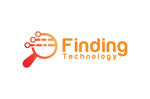 Logo mit Technologie-Vektor-Design-Vorlage finden