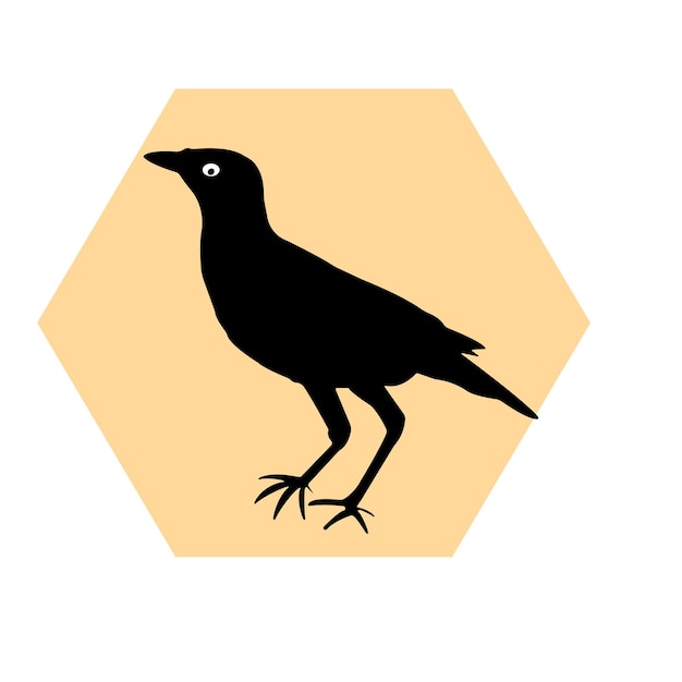 Vektor logo mit vogelsilhouette auf weißem hintergrund